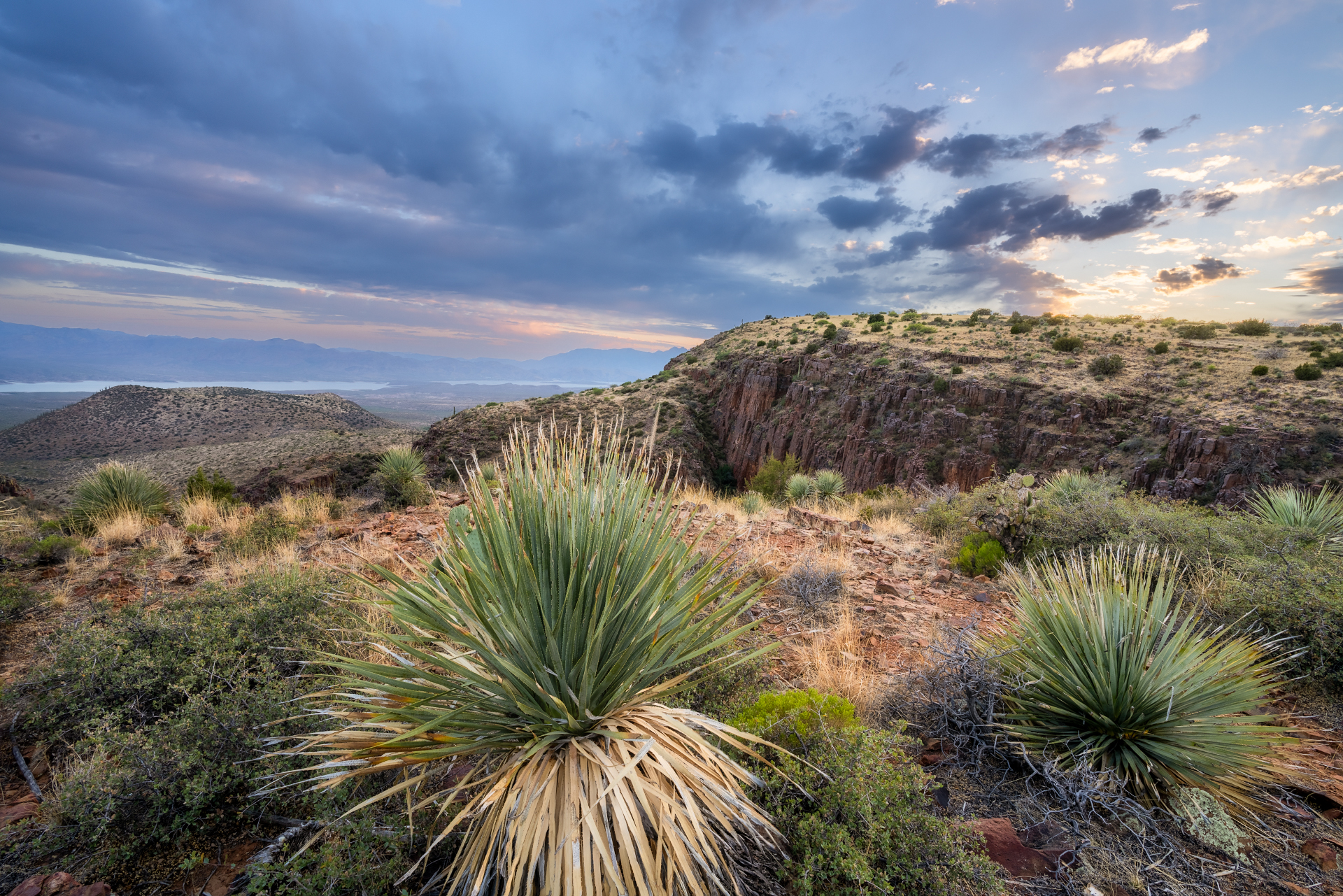 Photo by Ben Akers  |  Overlook of Theodore Roosevelt Lake in Central Arizona At Sunset. 

