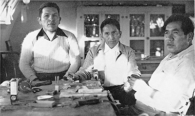 The guild’s architects included (from left)  Bert Puhueyestewa, Fred Kabotie and Paul Saufkie. | Harry B. Murphy and Donald P. Jewell