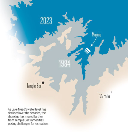 Lake Mead water level map