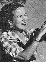 BW Photo of Esther Henderson with a 4x5 camera on the Mogollon Rim. By PHILIPPE HALSMAN  