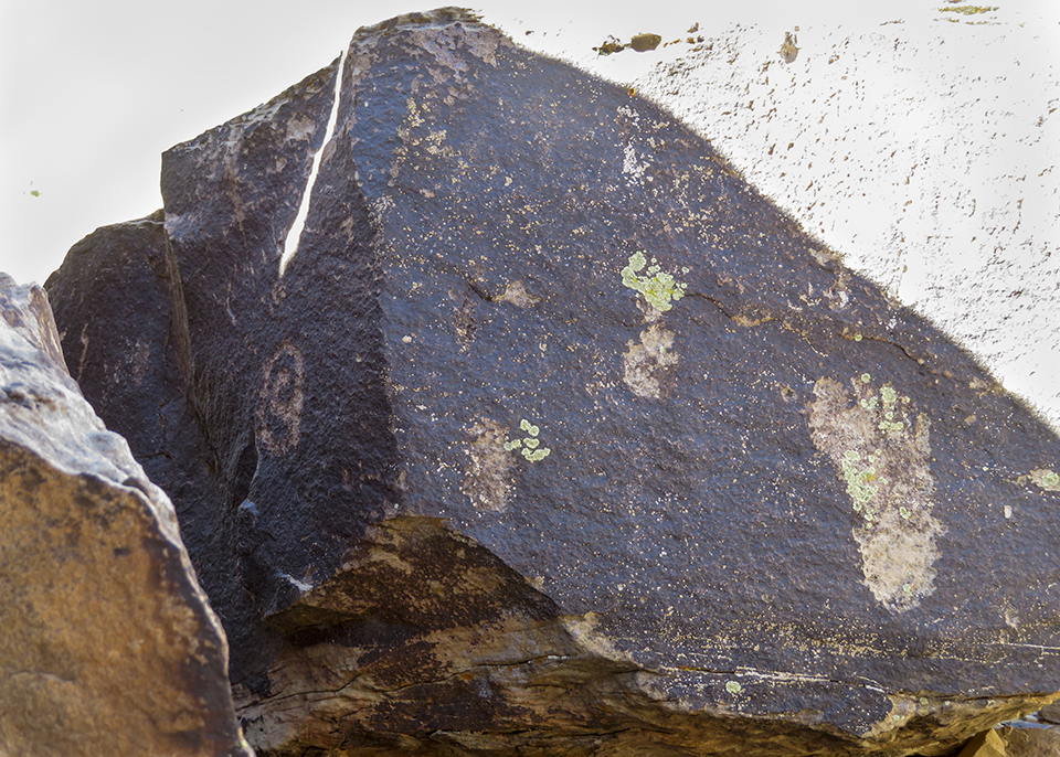 This sequence of photos shows how a sliver of sunlight interacts with a petroglyph at Puerco Pueblo, part of Petrified Forest National Park, during the summer solstice. There are numerous such solstice markers in the park. Photos courtesy National Park Service