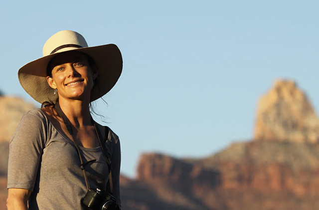 Portrait of Amy S. Martin with Grand Canyon rock formation in the background. Courtesy Amy S. Martin