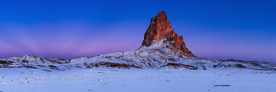 This image of Agathla Peak, a landmark near Monument Valley on the Navajo took Third Place in the Arizona Highways 17th Annual Photo Contest. By Dennis Tromburg 