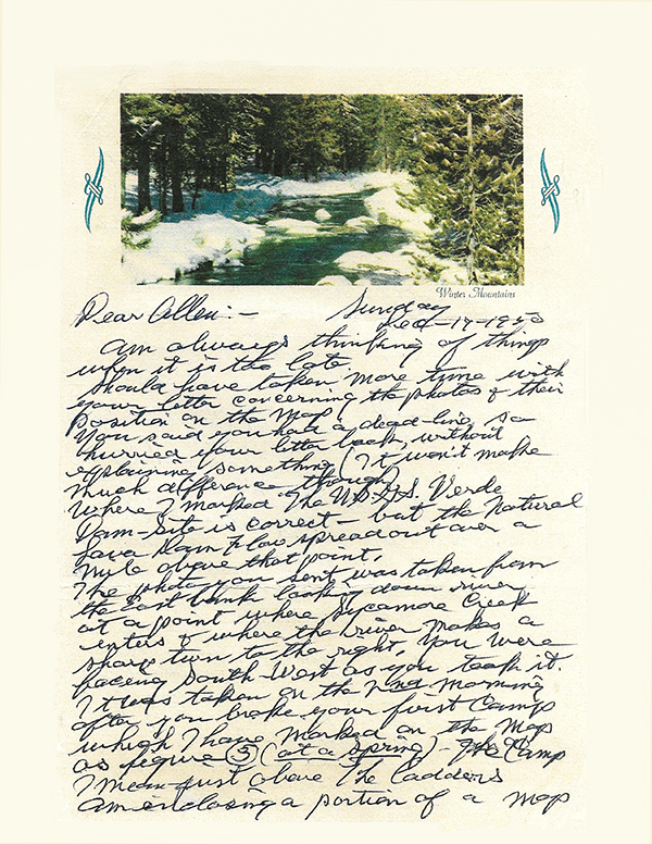 Photo of letter written to Allen C. Reed by Bill Laughery