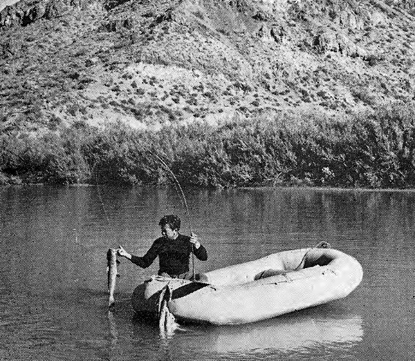 Referencing this photo, Reed wrote that the Verde would “show you petroglyph records of a bygone age” and “give you catfish as long as your arm.”