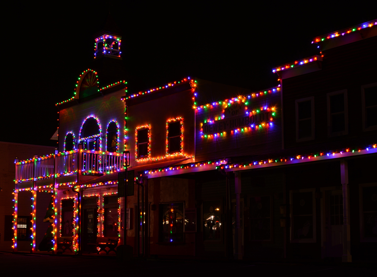 Historic Humboldt, an old mining town, is decked out for the Christmas season. By Kirk Higgins