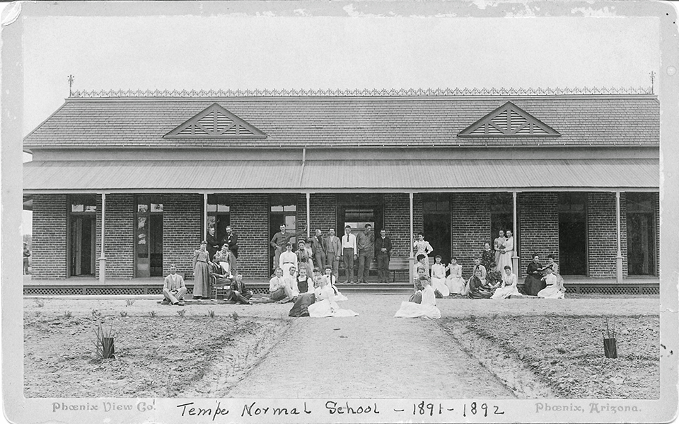 Territorial Normal School, the predecessor of Arizona State University, is shown in the 1890s. It’s possible Manuela contributed to the school’s founding through her land ownership. | Tempe History Museum 