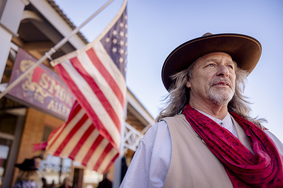 Matt “Hollywood” Connors, of Sierra Vista, is a re-enactor in Tombstone. He says he was drawn to the idea after watching the town’s eponymous film, starring Val Kilmer and Kurt Russell. | Jill Richards