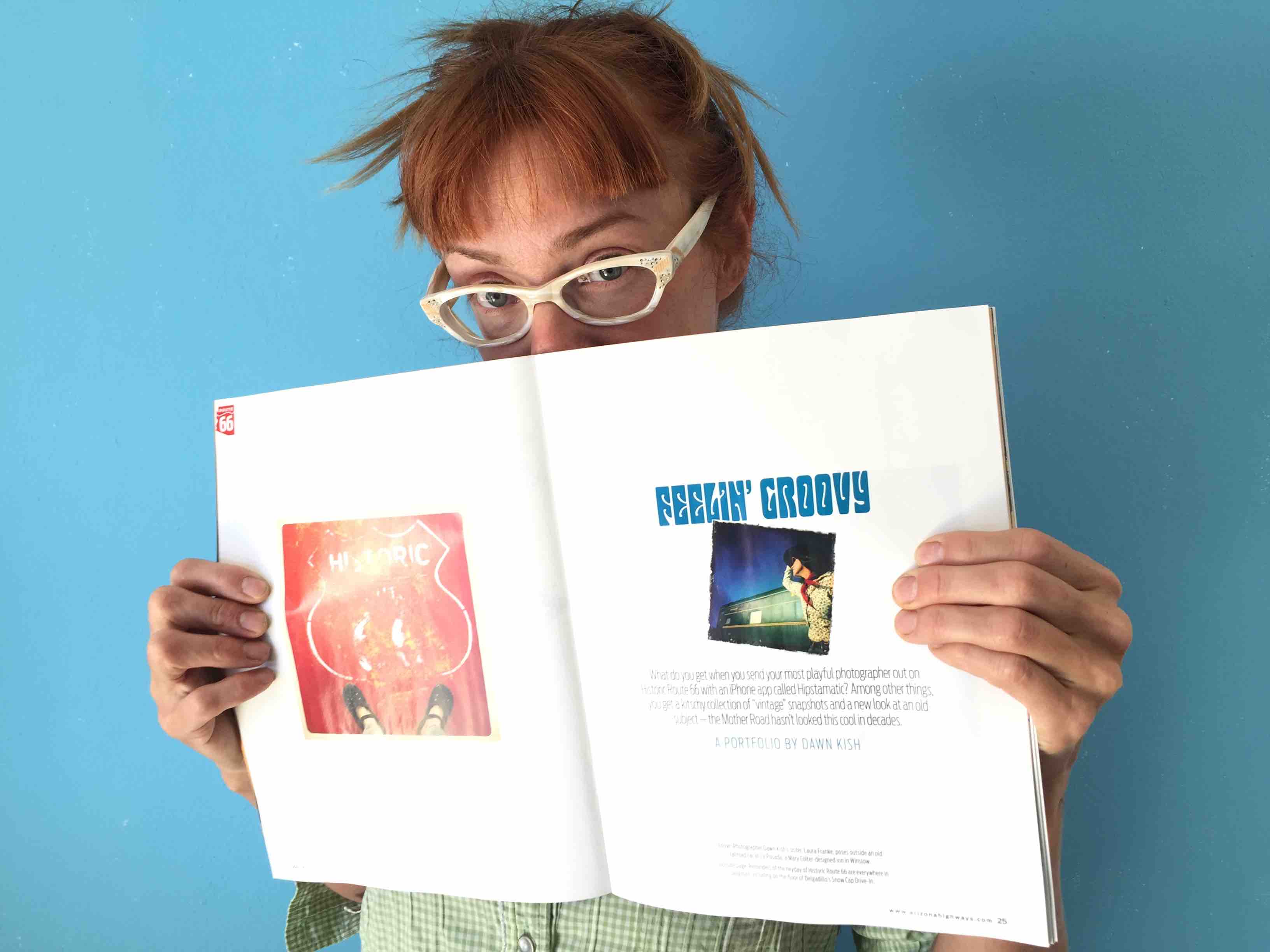 Dawn Kish displays her portfolio from our May 2015 issue. | Courtesy of Dawn Kish