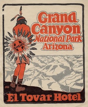 A vintage El Tovar decal, produced by the Santa Fe Railway and the Fred Harvey Co. | Courtesy of Suzanne Silverthorn