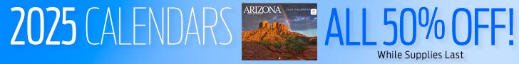 Get 50% off 2025 calendars at shoparizonahighways.com while supplies last