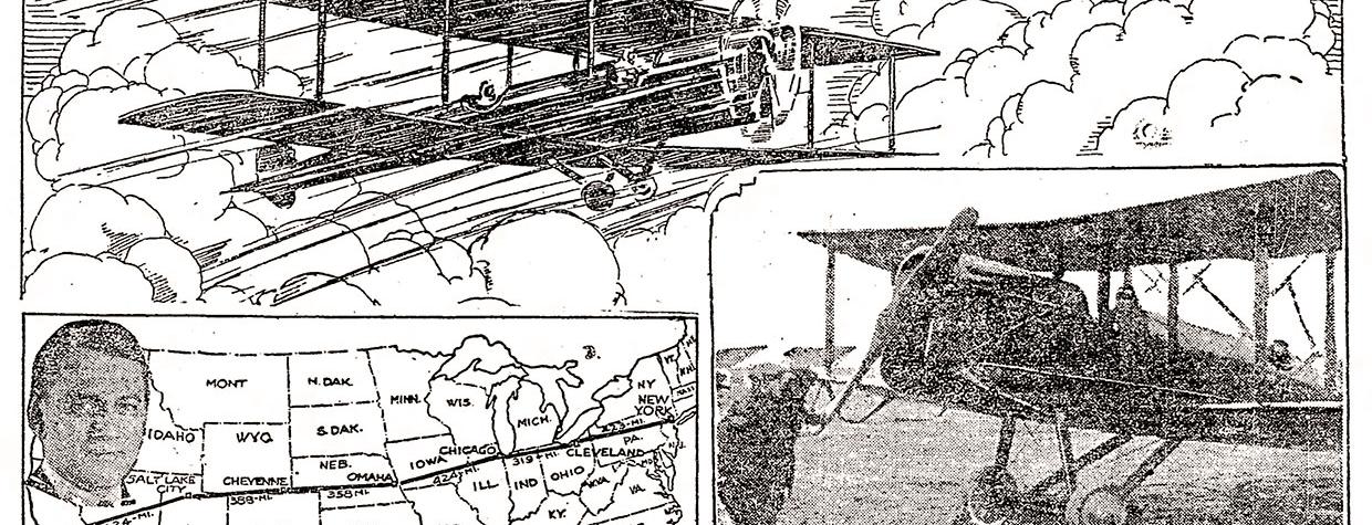 An illustration from the front page of The Arizona Republican details John Goldstrom’s cross-country odyssey. Photograph: Arizona Republic via newspapers.com