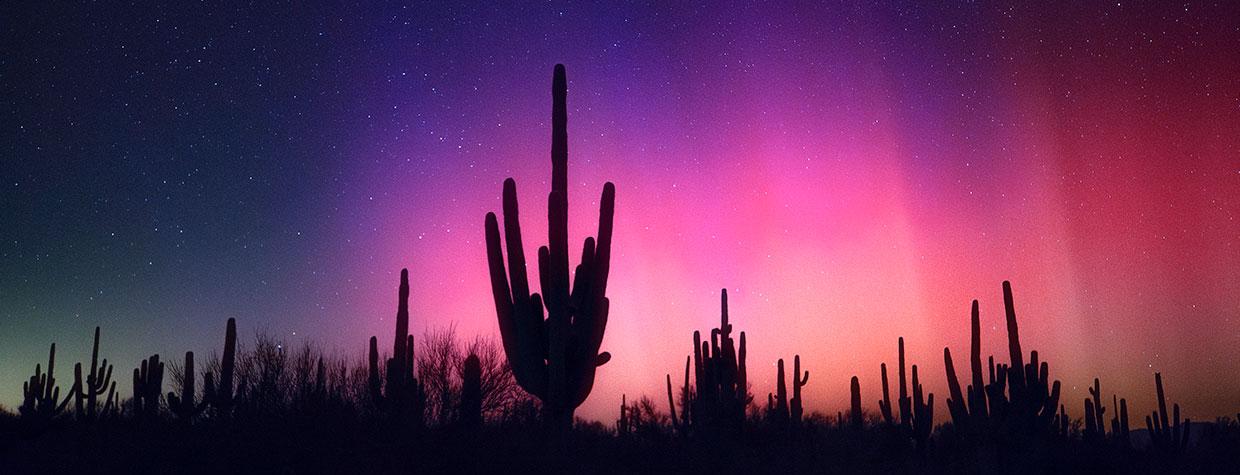 Sean Parker happened to be leading a Milky Way photography workshop near San Manuel, northeast of Tucson, the night the aurora borealis appeared in Arizona. He made this photo at about 1 a.m.