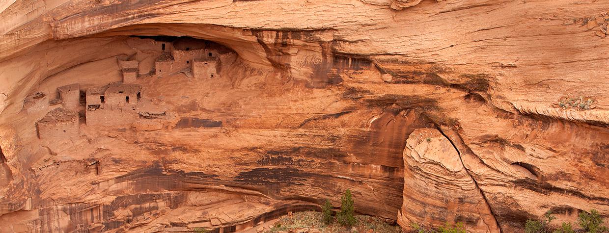 Three Turkey Ruin, in Canyon de Chelly National Monument on the Navajo Indian Reservation, is one of many Northeastern Arizona cliff dwellings once inhabited by the Anasazi (or the Ancestral Puebloans, if you prefer). By Dawn Kish