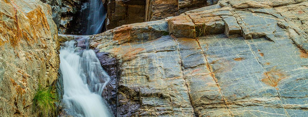 Seven Falls, a series of waterfalls fed  by snowmelt and monsoon storms, is the payoff on the Bear Canyon Trail. By  Jeff Maltzman