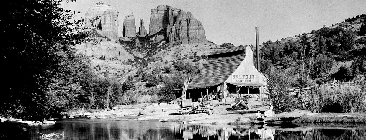 Sedona’s iconic Cathedral Rock formed the backdrop for a set used in Copper Canyon, a 1950 film that starred Ray Milland and Hedy Lamarr. By Bob Bradshaw