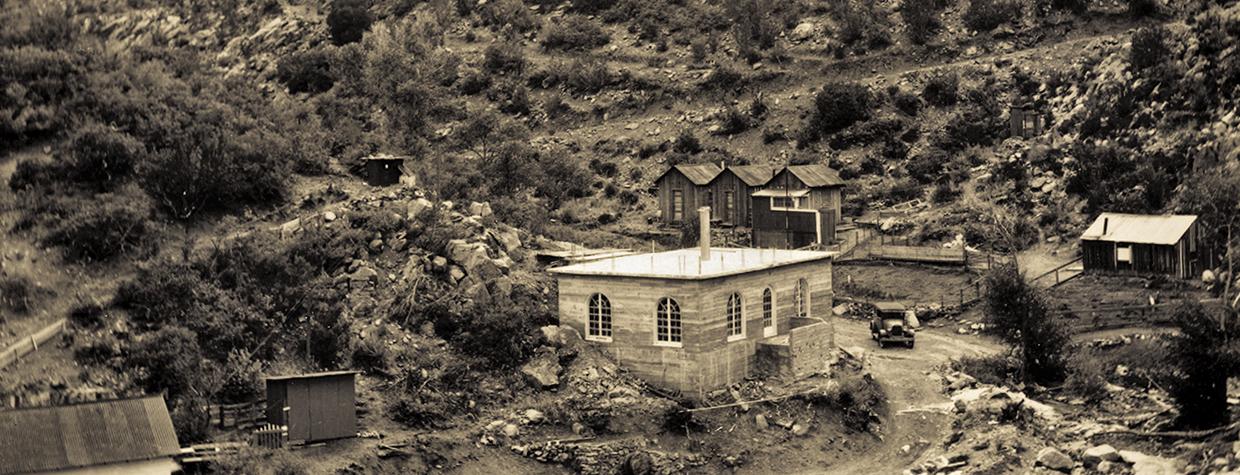An undated photo shows the Gold King Mansion and other buildings that once sat near it. | MOHAVE MUSEUM OF HISTORY AND ARTS