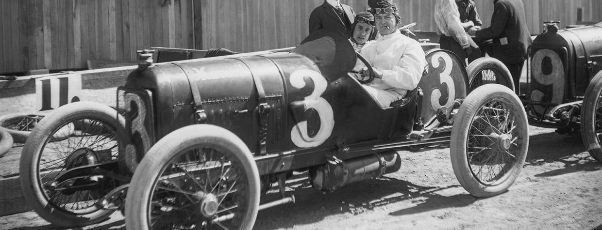 Barney Oldfield in his car at Steinfeld’s Race Track in Tucson in 1915. | Arizona Historical Society