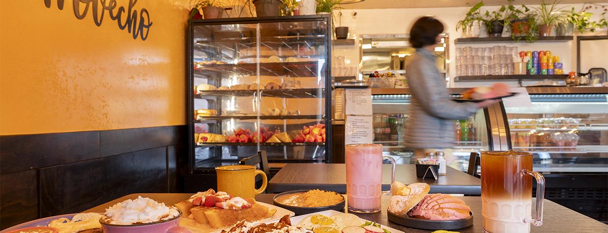 The bright and cheery atmosphere of Gloria's Bakery is a popular place to enjoy an assortment of breakfast plates, pan dulce and drinks. | Dawn Kish