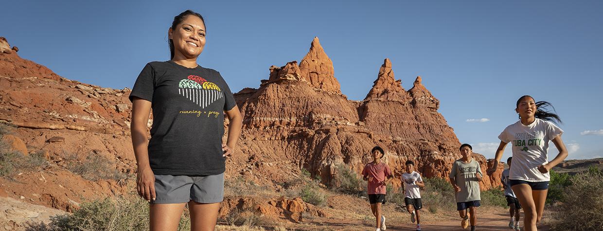 Wendi Lewis’ running roots are deep. She’s a three-time Hopi High School state champion and the founder of apparel brand Hohongvit, as well as the founder of The Hopi Distance Project. | Dawn Kish