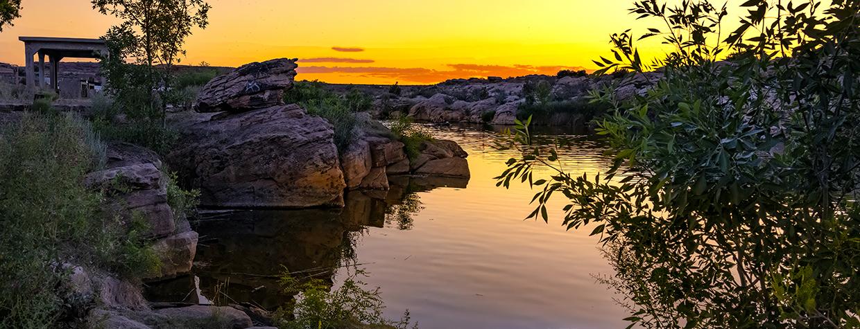 Winslow's McHood Park in the evening. By Jim Buckley