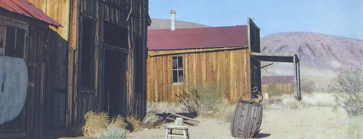 White Hills Ghost Town, 35 miles southeast of Hoover Dam, as it appeared in the 1940s. | Carlos Elmer, Arizona Highways Archive