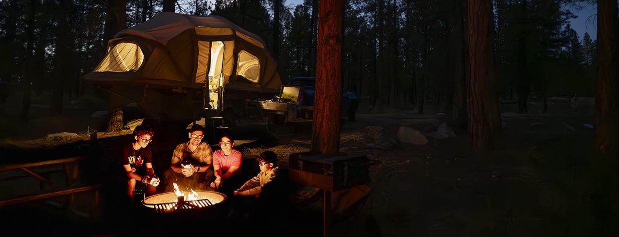 The Villalobos family enjoys the glow from a responsible campfire at Tusayan-Montane campground, near the South Rim of the Grand Canyon. | Dawn Kish