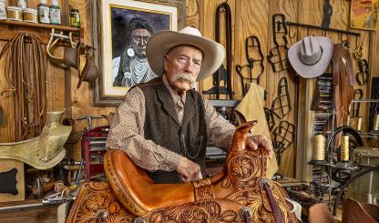 Geno D’Ambrose (pictured) grew up around horses and worked for a saddle maker in Payson before opening his own business in Tombstone in the 1980s. By Steven Meckler
