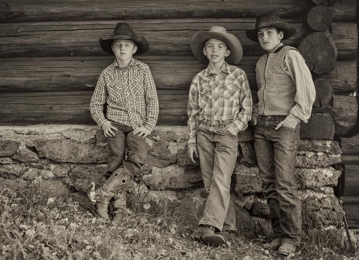 Vinson Picozzi, Keaton Jasso and Kaden Summer are shown at the X Diamond’s Voigt Allotment in the Apache-Sitgreaves National Forests. By Scott Baxter