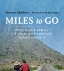 A book cover for Brennen Matthews' "Miles to Go" shows a family looking out over a stretch of highways.