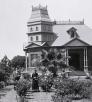 From left, Columbus and Mary Adeline Norris Gray, an unidentified servant and Mary Green are shown outside the Grays’ home in Phoenix. Courtesy Greater Arizona Collection, Arizona State University Library