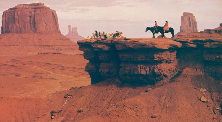 Two Navajo Women on Horseback at John Ford Point