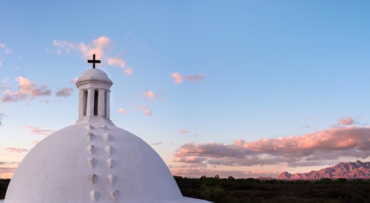 The dome atop Mission San José de Tumacácori by Jack Dykinga