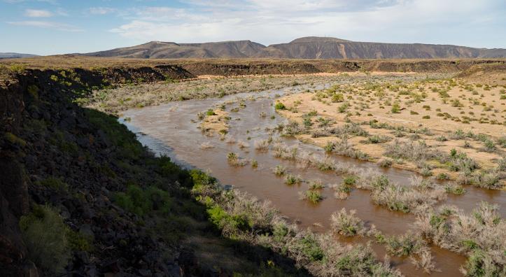 The Gila River flows around a curve within the boundaries of the proposed Great Bend of the Gila National Monument. By David Wallace