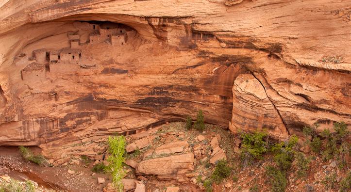 Three Turkey Ruin, in Canyon de Chelly National Monument on the Navajo Indian Reservation, is one of many Northeastern Arizona cliff dwellings once inhabited by the Anasazi (or the Ancestral Puebloans, if you prefer). By Dawn Kish