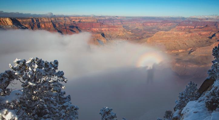 Mike Buchheit captured his own shadow on a cloud at the Grand Canyon.