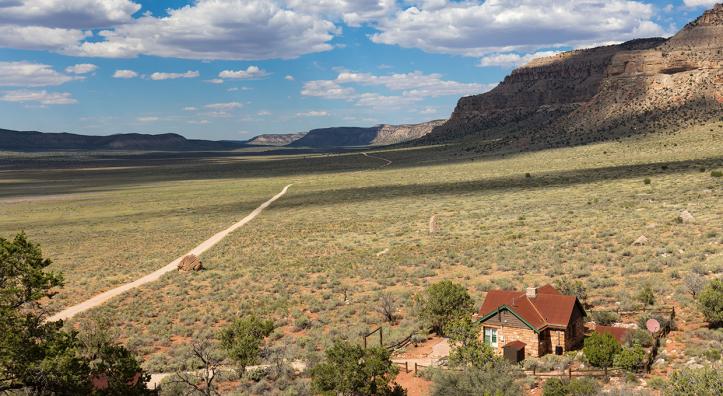 Toroweap Ranger Station, located near the Grand Canyon’s Toroweap Overlook on the North Rim, is one of the most remote postings in the National Park Service. The station’s buildings were built of local stone in 1935. By John Burcham 