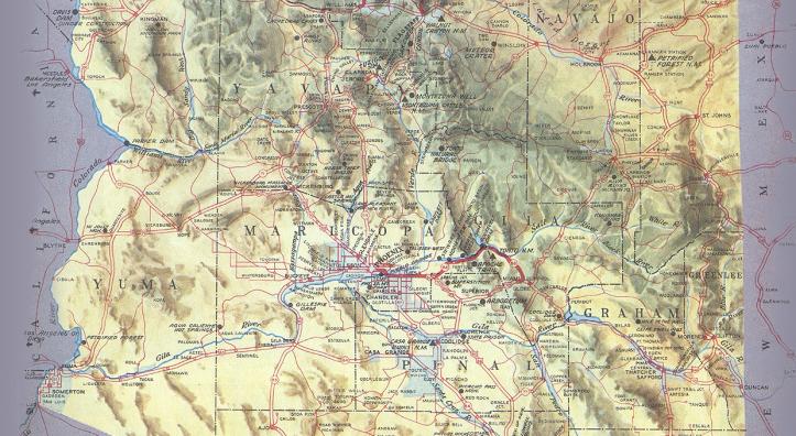 Among George Avey’s countless contributions to Arizona Highways was this map, which appeared in our December 1946 issue. |  Arizona Highways Archives