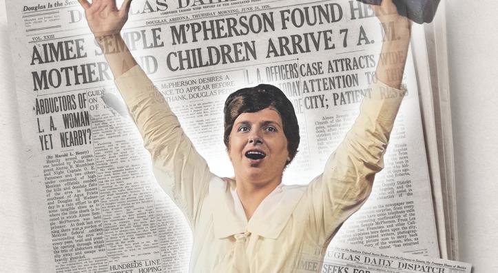 Evangelist Aimee Semple McPherson made news around the  world when she reappeared after her purported 1926 kidnapping — but nowhere more so than in Douglas, where her re-emergence  set off a media frenzy. | LIBRARY OF CONGRESS/PHOTO ILLUSTRATION BY KEITH WHITNEY