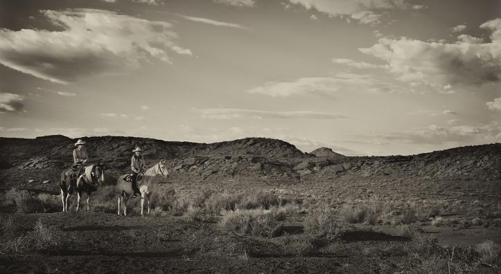 Casey Murph (left) and Jones Benally go riding on the HRY Ranch, west of Holbrook. | Scott Baxter