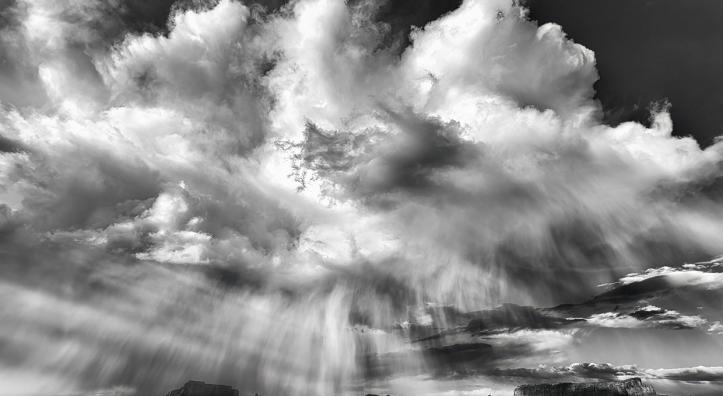 This black-and-white photograph of a cloudburst over Monument Valley by Jim Shoemaker is the Grand Prize winner in the 18th Annual Arizona Highways Online Photo Contest.