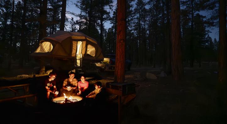 The Villalobos family enjoys the glow from a responsible campfire at Tusayan-Montane campground, near the South Rim of the Grand Canyon. | Dawn Kish
