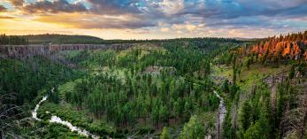 Sunset view of a large bend in the Black River
