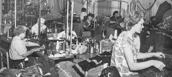 Employees work on dresses at the company’s Prescott facility. |  ARIZONA STATE LIBRARY, ARCHIVES AND PUBLIC RECORDS