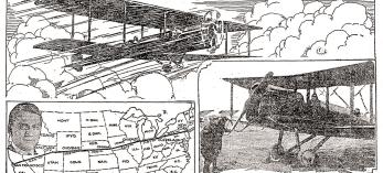 An illustration from the front page of The Arizona Republican details John Goldstrom’s cross-country odyssey. Photograph: Arizona Republic via newspapers.com