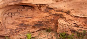 Three Turkey Ruin, in Canyon de Chelly National Monument on the Navajo Indian Reservation, is one of many Northeastern Arizona cliff dwellings once inhabited by the Anasazi (or the Ancestral Puebloans, if you prefer). By Dawn Kish