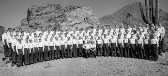 Members of the Orpheus Male Chorus of Phoenix are shown near Camelback Mountain in an undated photo. COURTESY OF ORPHEUS MALE CHORUS OF PHOENIX