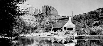 Sedona’s iconic Cathedral Rock formed the backdrop for a set used in Copper Canyon, a 1950 film that starred Ray Milland and Hedy Lamarr. By Bob Bradshaw
