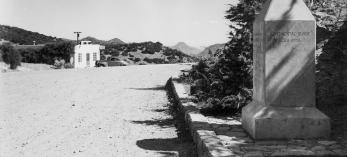 A concrete obelisk in Bisbee marks the Continental Divide, but it’s off by more than 100 miles. The southern end of the actual Divide is in New Mexico. | Arizona Highways Archives
