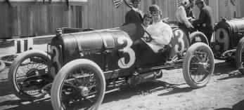 Barney Oldfield in his car at Steinfeld’s Race Track in Tucson in 1915. | Arizona Historical Society